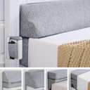 Bed Wedge Gap Filler King Size, Wedge Pillow for Headboard Gap, Foldable Mattress Gap Filler Close The Gap (0–7") Between Headboard and Mattress, Bed Crack Pillow, 76×10×6 in, Light Gray