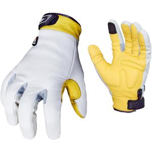 Vgo... Men's Winter Leather Work Gloves,Waterproof,Touchscreen,Impact Reducing,Anti-Vibration for Mechanics(GA7690FW)