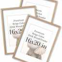 UPWOIGH Beige Solid Oak Wood Picture Frames, 16 x 20 Inch, Set of 3