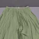 Women's Midi Skirt Elastic High Waist Pleated Skirt Knee Length Swing A-Line Casual Flowy Skirts 2025 Green, L