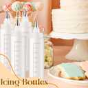 4 Pcs Plastic Squeeze Bottles for Cookie Icing Bottle Decorating Supplies Squeezing Applicator Writer for Food Coloring Frosting Pancake Arts(8 oz)