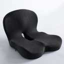 Breathable Hip And Waist Protection Integrated Sacral Pillow,With Memory Foam Inner Core,L-curve Pressure Relief Tailbone Pillow,Is Suitable For Office Chairs,Wheelchairs,And Car Seats(Dark gray)