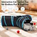 Tempcore Pet Cat Tunnel Tube Cat Toys 3 Way Collapsible, Tunnels for Indoor CatsKitty Bored Peek Hole Toy Ball Cat, Puppy, Kitty, Kitten, Rabbit