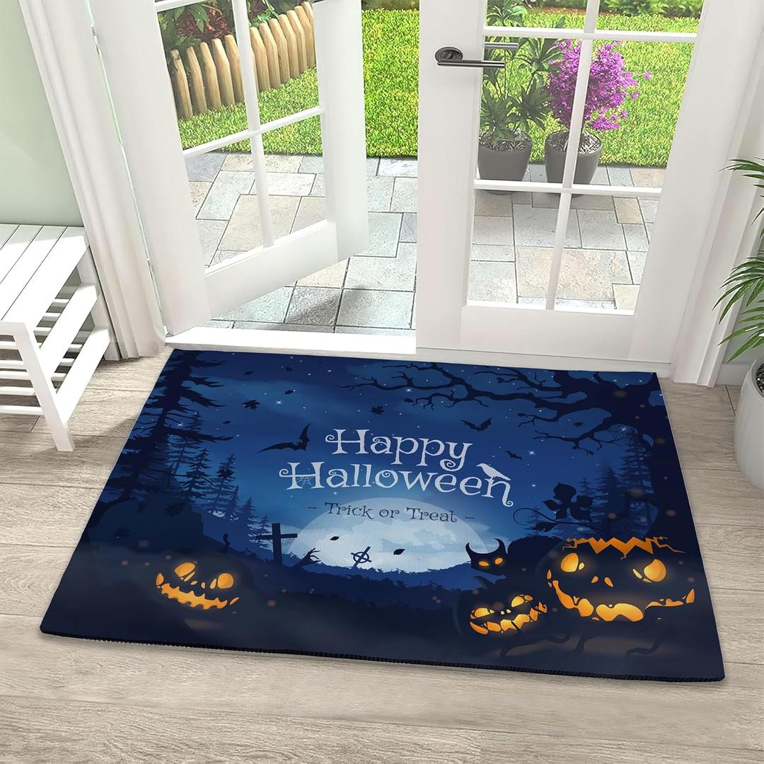 Door Mat, Happy Halloween Welcome Mat, Funny Pumpkins Doormats Indoor Entrance, Indoor Outdoor Mat, LowProfile Floor Rugs for Entry, Patio, 17''x30'' Door Mat, Happy Halloween Welcome Mat, Funny Pumpkins Doormats Indoor Entrance, Indoor Outdoor Mat, LowProfile Floor Rugs for Entry, Patio, 17''x30''