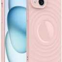GUNPRIO Case for iPhone 14, Thin Slim Stylish Ripple Pattern Design, iPhone 14 Protective Cover 6.1 inch, Pink