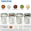 4Pack 50lb Flour Storage Container, Large Rice Container, Blue