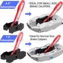 Brake Caliper Compression Tool - Rotating Ratchet Caliper Piston Compressor Tool with 2 Pcs Steel Plates, 360 Adjustable Brake Caliper Tool, Essential Tool for Car Brake Maintenance