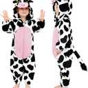 LOLANTA Unisex Baby Animal Costumes Toddler Boys Girls Hooded Jumpsuit Kid Halloween Christmas Birthday Gifts (18-24 Months, Cow)