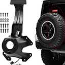 Spare Tire Holder Mounting Bracket with Screws Third Center High Mount Brake Light with Wiring Harness Compatible with 2007-2018 Jeep Wrangler JK Replaces 68048581AA, 55397217AJ (Black)