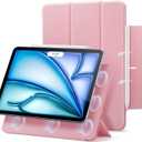 ESR for iPad Pro 13 Inch Case (M5/M4) 2025/2024, Powerful Magnetic Attachment, Slim Trifold Stand Case, Supports Pencil Pro & Pencil(USB-C), Auto Wake/Sleep, Rebound Series, Pink