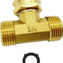 3/4 GHT Threaded Brass Swivel Pipe Fitting Tee T 3-way 3/4" GHT Male  3/4" GHT Female  3/4" GHT Male Adapter