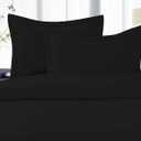 Crescent Tailored 100% Pure Natural Cotton Standard Pillow Shams - Hypoallergenic - 200 TC 26"x30" (Black)