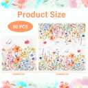 80 Pcs Spring Wildflower Paper Napkins Disposable Floral Decoupage Cocktail Napkins Decorative Butterfly Floral Beverage Towel for Spring Summer Party Favor Supplies,6.5"*6.5"