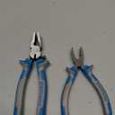 2 Piece Glass Breaker Pliers and Hammer Cutting Pliers Set with 2 Pairs Rubber Tips, Professional Glass Pliers, Blue (Breaking&Grozer)