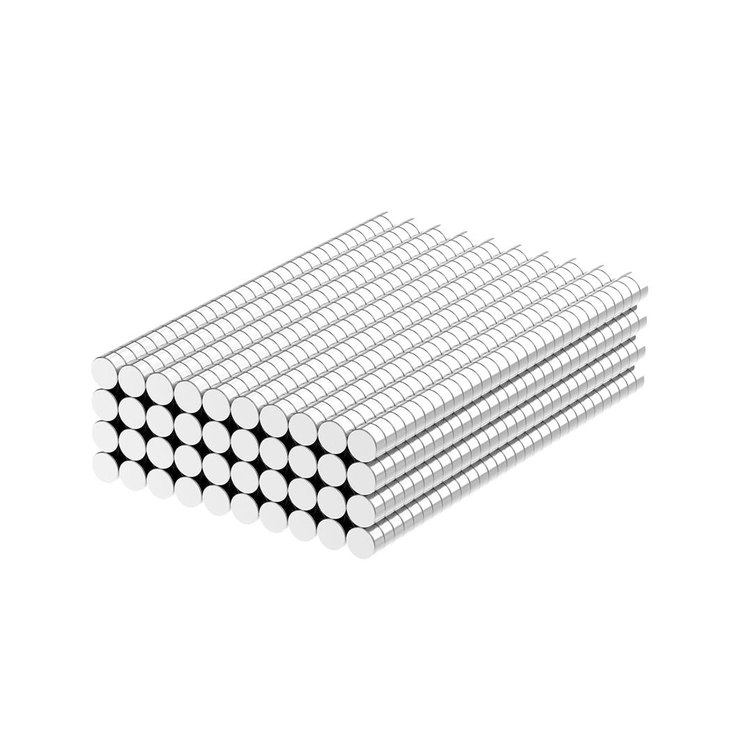 N52- D2x1mm - 1200 Pack, Tiny Round Rare Earth Magnets, Mini Neodymium Disc Magnets for DIY, Building, Craft & Miniature Modeling, 3D Printing, Scientific, Very Small Fridge Magnet
