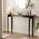 Wood Console Table Walnut Entryway Table, Thin Console Table, Sofa Tables for Living Room (47.2'') (Black)