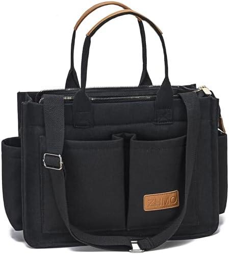 ZHMO Large Canvas Tote Bag for Women,Womens Crossbody Purse Handbags Totes Bags Work Laptop Book Beach Bag for Travel Nurse