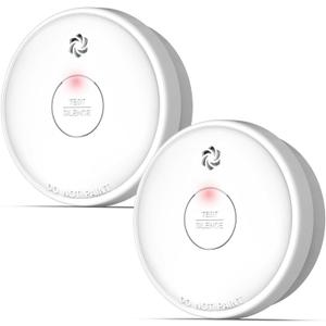 Fire Alarms Smoke Detectors, Smoke Alarm Battery Operated,Fire Alarm with Test Button & Low Battery Signal, Photoelectric Technology Fire Detectors for Bedroom and Home (2 Pack)