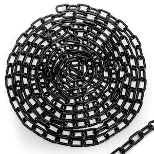 Cididu Long Black Chain Link 1/4" x 19.7 Ft, Heavy Duty Metal Porch Swing Chain for Hanging, Carbon Steel Coil Chains for Outdoor Fence, Punching Bag, Hammock Chair, Safe Working Load, Tie Down