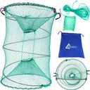 Drasry Foldable Fishing Trap for Bait Shrimp Crawfish Minnow Net Portable Accessories 11.8 x 11.8 x 15.7 (30cm x 40cm) 1/4 in Mesh Collapsible Fish Trap