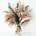 Green Pampas Grass Boho Bouquet Exquisite Lavender and Eucalyptus Dried Flower Arrangements for Western Boho Decor Rustic Flowers for Your Bohemian Home, Bedroom, and Wedding Table Decor