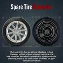 Spare Tire Kit Compatible with 2017-2026 Civic- Includes 17x4 Black Rim, 135/80R17 Spare Wheel, 25.5” Rolling Diameter, Includes car Jack kit and tire Carrying Case