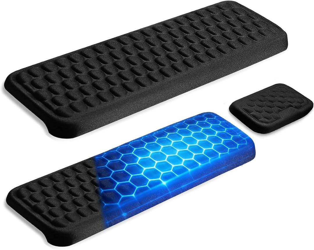 L-Shaped Memory Foam Elbow Pads, 3-Piece Keyboard Wrist Rest for Desk, Ergonomic Memory Foam Arm Rest for Long Hours of Work,Gaming,Studying