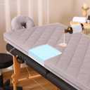 3.2 Inch Lash Bed Topper Set,Gel Memory Foam Massage Bed Topper, Waterproof Fluffy Pillow Top Cover for Spa Esthetician Wax,Includes Grey Massage Table Toppe & Face Rest Cover