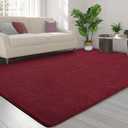 FlyDOIT Area Rugs for Bedroom Living Room, 5x8 Rose Red Super Soft Comfy Thickened Memory-Foam Indoor Carpets, Modern Aesthetic Minimalist Carpet for Boys Girls Adults Apartment Nursery Home Dcor