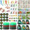 Paterr 94 Pcs Reptile Party Favors Reptile Birthday Party Supplies Decorations Include Gift Bags Slap Bracelets Badges Tattoos Stickers frog Lizard Toys Stretchy Sticky Toys for Boy Girl