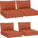 AAAAAcessories Outdoor Deep Seat Cushions, Waterproof, Fade-Resistant Patio Furniture Replacement Cushions, 23.5" x 25.5" x 5" + 23.5" x 13.5", Set of 4, Rust