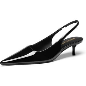 DREAM PAIRS Women's Kitten Heels Slingback Low Closed Toe Comfortable Pumps Pointed Toe Wedding Party Elegant Dress Shoes, Size 7.5 