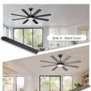 Phylluz 60'' Black Ceiling Fan with Lights for Indoor/Covered Outdoor, Black, 60 Inch, With Light