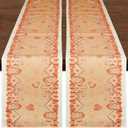 2 Pcs Christmas Gingerbread Table Runner Vintage 13'' x 72'' Merry Christmas Table Runner Xmas Decorations for Xmas Holiday Party Home Dining Kitchen Decor