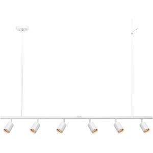 Globe Electric 64000124 55" 6-Light Adjustable Height Track Lighting, Matte White, Pivoting Heads, Modern Ceiling Light for Kitchen, Hallway or Dining Room, Dimmer Switch Compatible