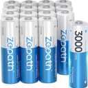 Lithium Batteries aa 16 Pack 3000mWh High Power Rechargeable aa Batteries Lithium 1.5V Double a Batteries 1600+ Cycles(16PACK-3000mWh)