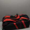 4 Ball Bowling Bag with Wheels, Bowling Bag 4 Ball Roller with Multi-pocket & Shoe Compartment & Retractable Handle, 3 Ball Roller Bag + 1 Ball Color Matching Add On Tote (Red)