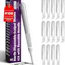 MyMed 10R Blades Dermaplaning Razor for Women Face 10R Blades with Scalpel Handle - Pack of 15 Dermaplane Blades Scalpel 10R + Dermaplane Handle #3, Size 10R Scalpel Blades, Dermaplane Blades 10R