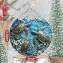 3" Stained Glass Ornaments for Christmas Tree, Heirloom Keepsake, Gift Idea - Sea Turtles
