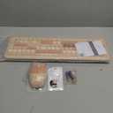 Wireless Keyboard and Mouse Combo, Colorful Ergonomic Full Size Retro Low-Noise Keyboard with Cute keycaps, Compatible with Windows, PC, Perfer for Home and Office Keyboards (Brown)