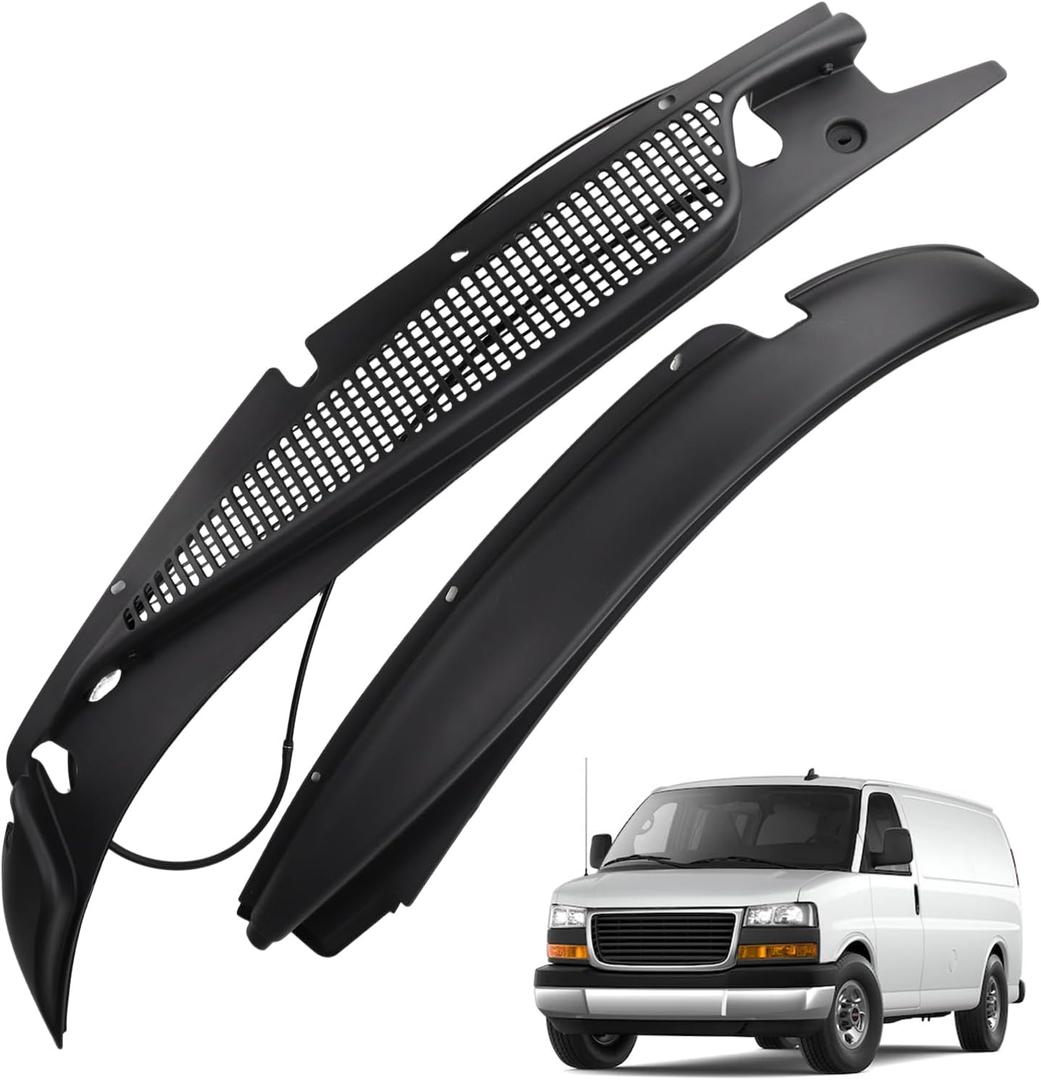Windshield Wiper Cowl Cover Panel Grille Compatible with Chevrolet Chervy Express GMC Savana 1500 2500 3500 1996-2001 2002 2003 2004 2005 2006 2007 2008 2009 2010 2011 2012 2013 2014 2015 2016 2017
