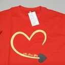 Womens Mens Lover Heart T-Shirt Couples Matching Casual Shirts Crew Neck Shirts Short Sleeve Tops XL
