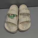 Goosecret Women's Comfortable Arch Support Walking Platform Sandals | Lightweight Chunky Slip-On Foam Slides with Adjustable Buckle, Sandals for Beach and Daily Wear (Beige, 40)