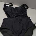 B2prity Tummy Control Tankini Swimsuit for Women Ruched Two Piece Bathing Suit Drawstring Swimwear with Bottom (Medium, Black)