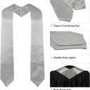 GraduatePro Plain Graduation Stole for Unisex Adults Sash 60"/72" Long 16 Colors