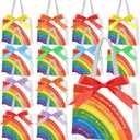 Kolldenn 18 Pack End of School Year Gift Bags for Students Rainbow Goodie Bags with Handles Ribbon Rainbow Inspiration Last Day of School Party Favors for Classroom from Teacher