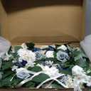 Ling's moment 6Pack 2ft Artificial Flowers Garland Dusty Blue & White Lantern Flower Centerpieces Wedding Aisle Decor Chair Flowers Arch Floral for Mantel Signs DIY Table Wall Window Cake Decoration