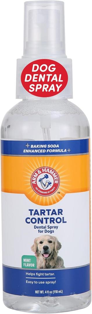 2 x Arm & Hammer for Pets Tartar Control Dental Spray for Dogs, Mint Flavor - Dog Breath Freshener, Dog Plaque and Tartar Remover, Dog Dental Care and Teeth Cleaning, 4 Ounce (4 Fl Oz (Pack of 1))