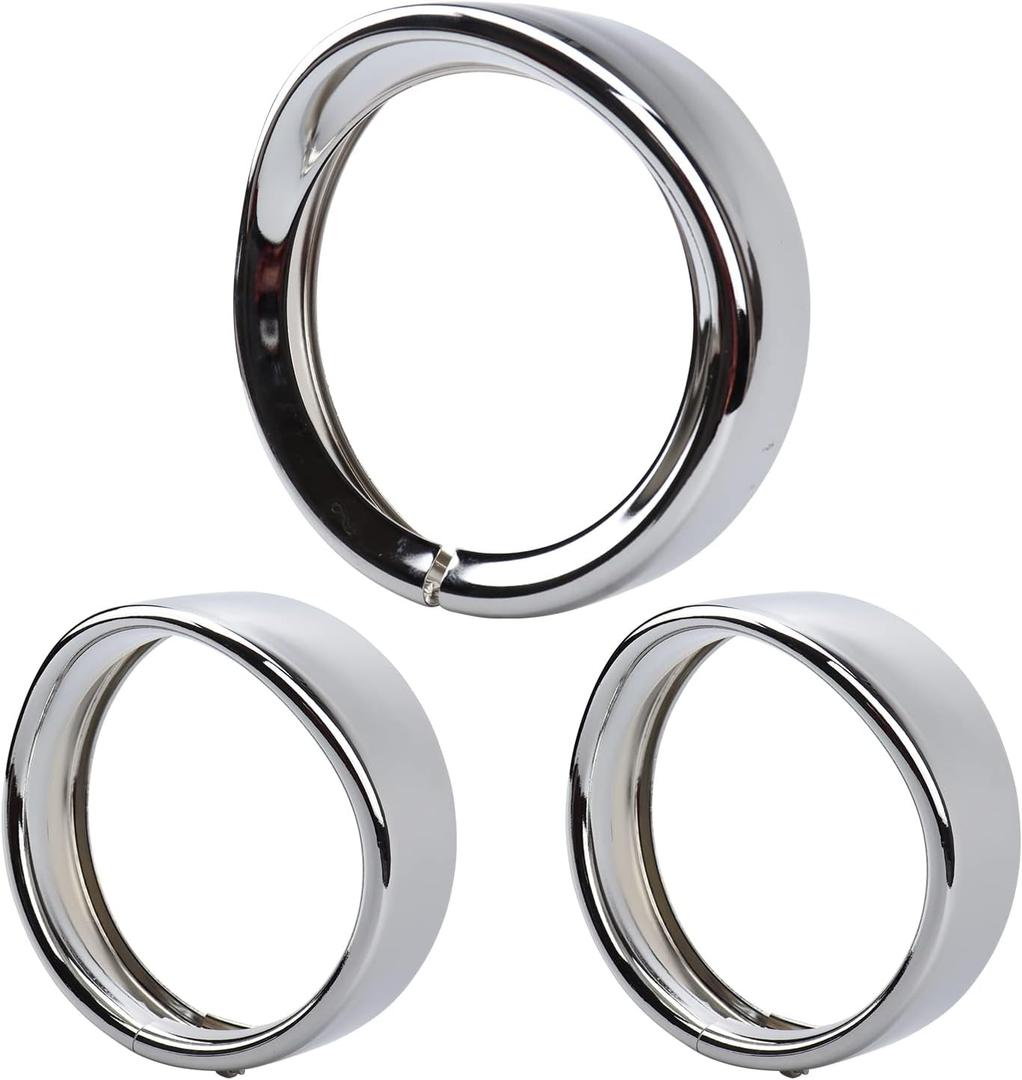 7 Inch Harley Chrome Visor Style Headlamp Trim Rings, 4.5 Inch Auxiliary Passing Lights for FLHR Road King 1994-2013, FLD 2012-2016, Touring 83-13, Trike2008-2013, FL Softail 1986-2017