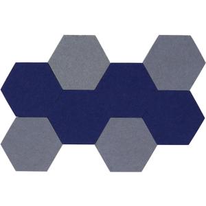 LAJAR 8 Pcs Hexagon Felt Bulletin Board Tiles, Self Adhesive Felt Pin Board Wall Tiles for Photos, Pictures, Memos (Navy Blue)